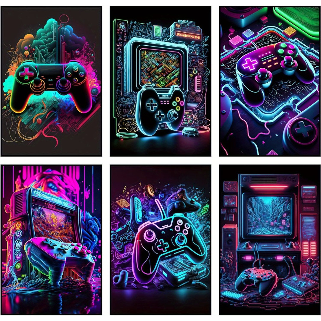 

6pcs - Posters, Gamepad Painting , 8x10 , For / Decoration,