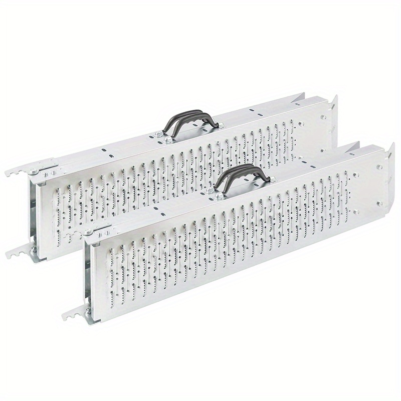 E-shop 2er-Set Faltbare Ladepisten - 180 x 22,5cm verzinkte rutschfeste mit Griffen, geeignet für Motorräder, Anhänger, Rasenmäher und Rasentraktoren -