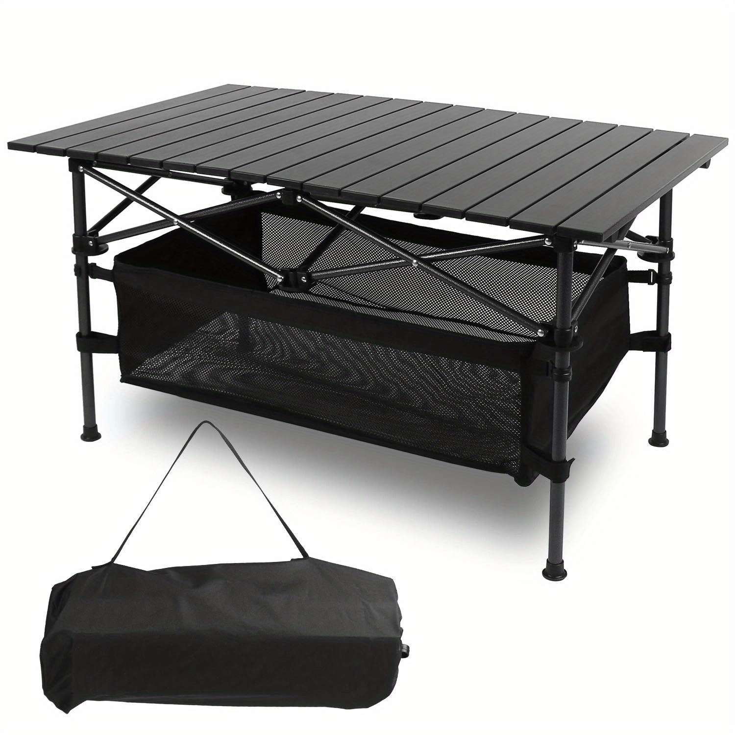 

1pc Camping Table That Fold Up Lightweight, Aluminum Folding Table Roll Up Table With Easy Carrying Bag For Indoor, Outdoor, Camping, Backyard, Bbq, Party, Patio, Beach, Picnic