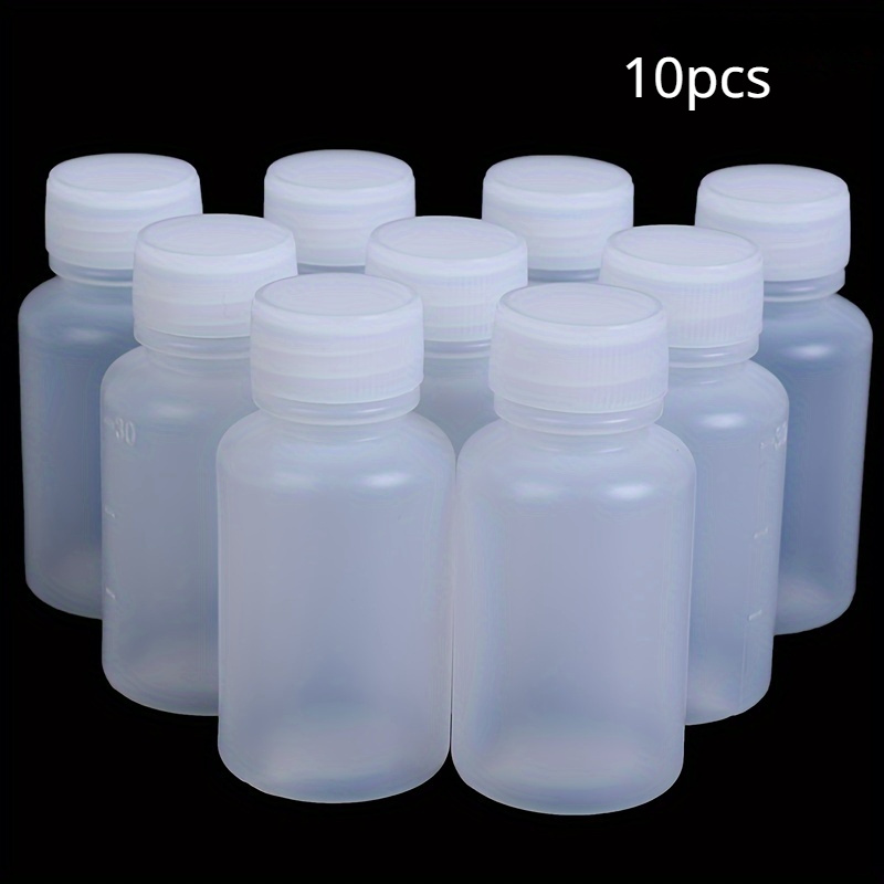 10pcs 30ml/1.06oz Liquid Dispensing Bottle Translucent Sample Bottle Liquid Bottle Empty Refillable Cosmetic Sample Container