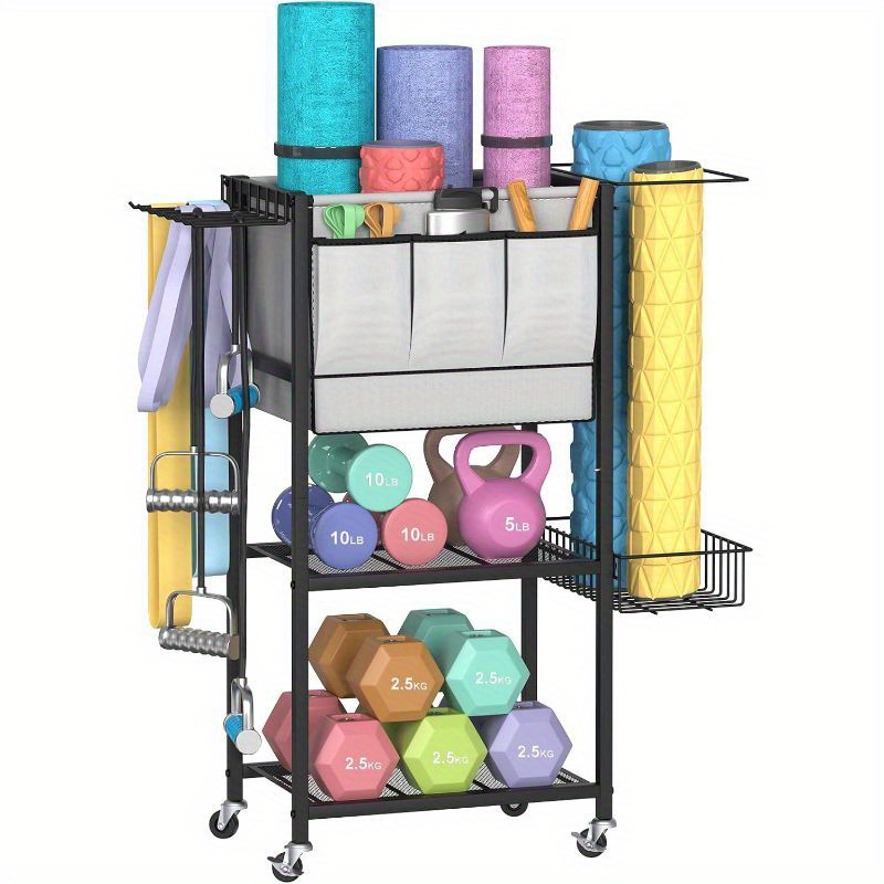 yoga mat storage rack home gym storage rack gym workout Temu