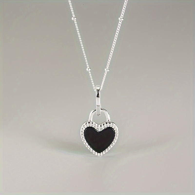 

Exquisite Double-sided Heart-shaped Necklace - 925 Sterling Silver, Personalized Collarbone Chain, Elegant Design, Hypoallergenic, Nickel-free, Durable, Women's Jewelry, Perfect Gift For Her