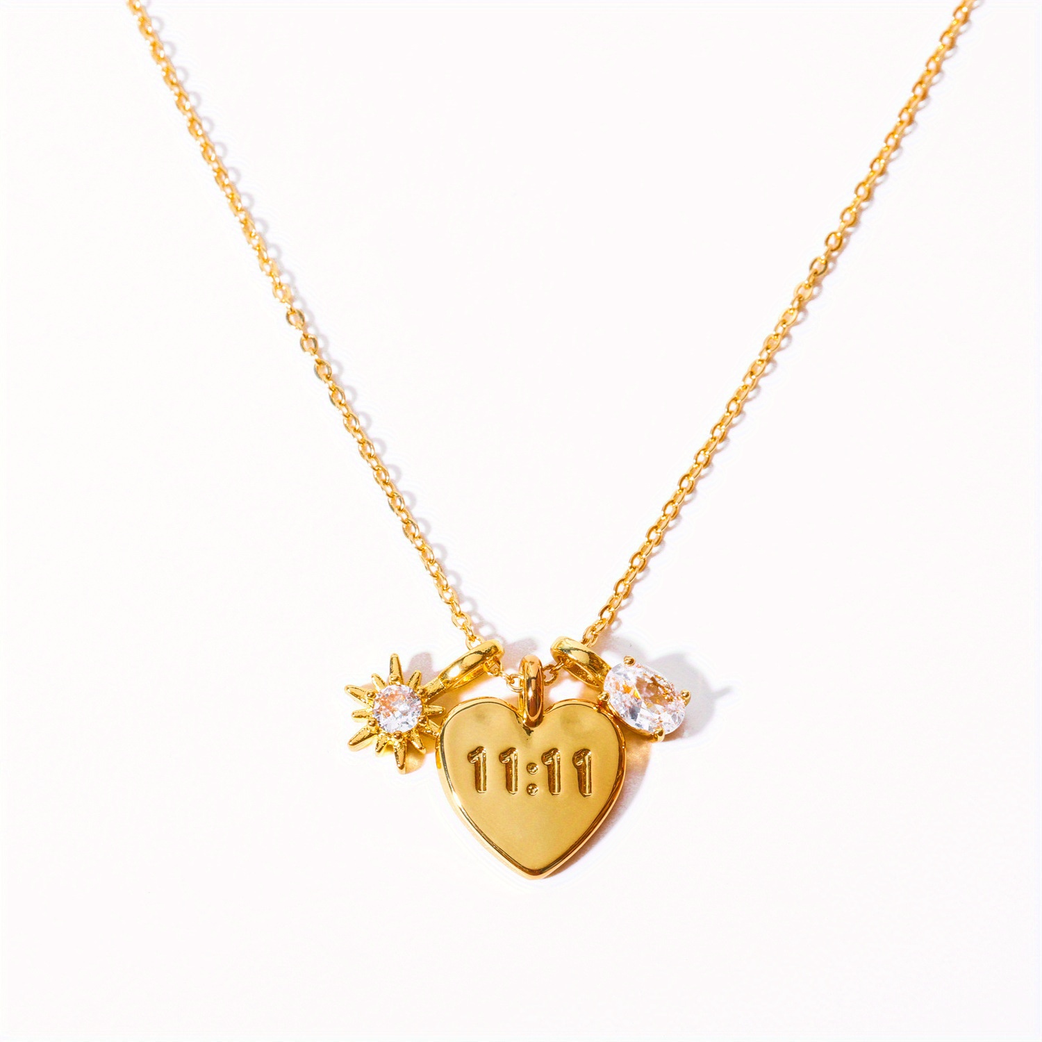 TEMU A Stainless Steel Love Necklace Pendant Mama Necklace Double-sided Love Jewelry For Valentine's Day Furnace Vacuum Plating Necklace