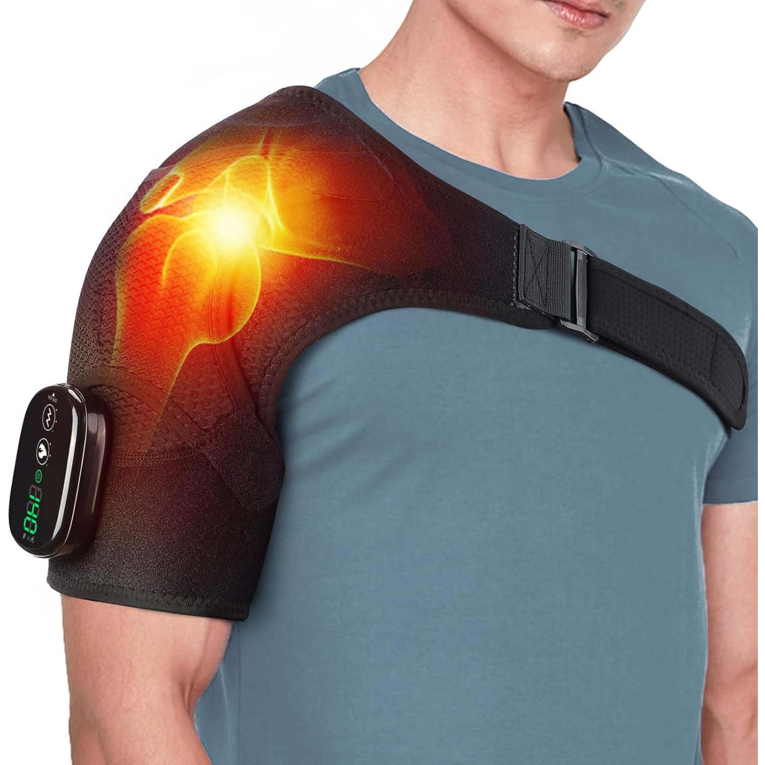 

Cordless Heating/massage Shoulder Brace Heated Shoulder Wrap Vibration Shoulder Strap Heating Pad For Shoulder Vibration For Shoulder