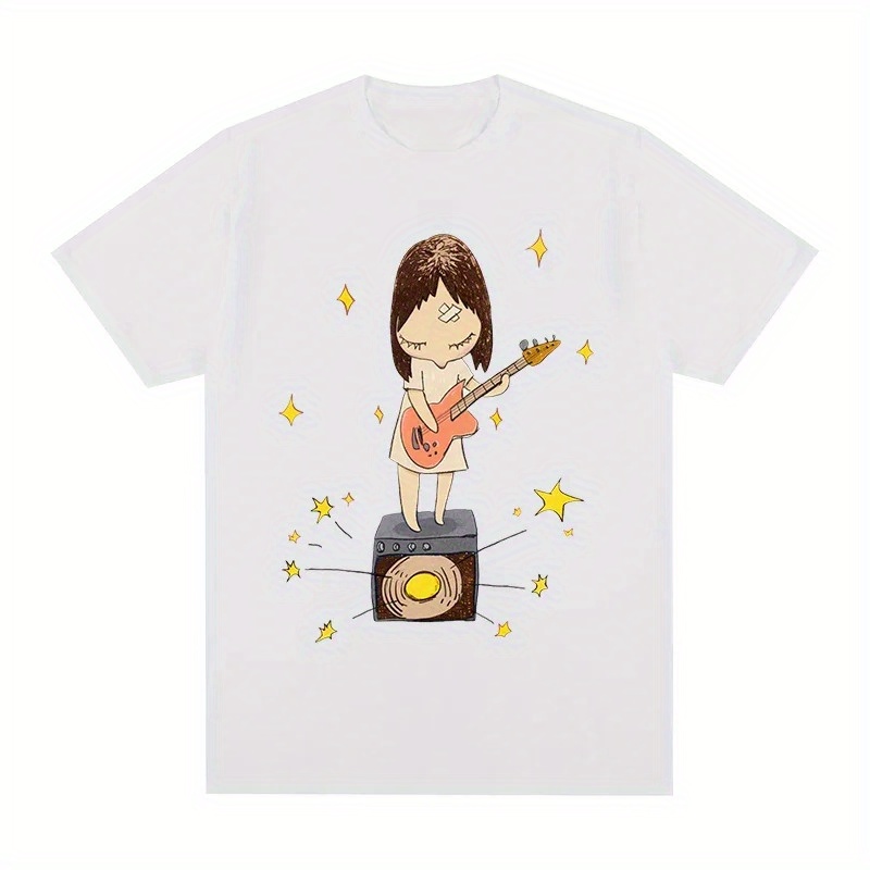 

Cotton T-shirt For Men And Women, Guitar Printed Shirt, New Summer Shirt