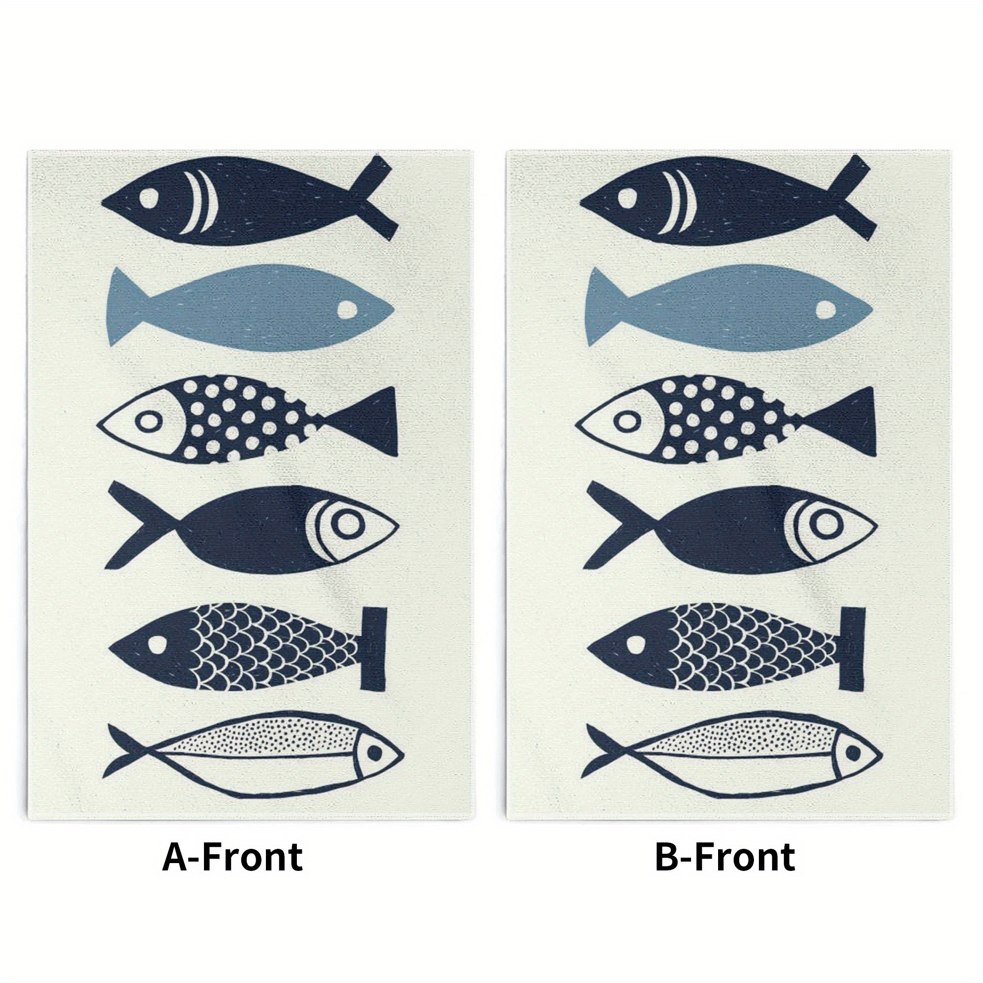 

2-pack Vintage Style Fish Themed Kitchen Towels - Polyester, High Absorbency Hand Wash Only, Oblong Dish Cloths - Character Patterned Woven Towels For Dish Drying & Home Decor (18x26 Inches)