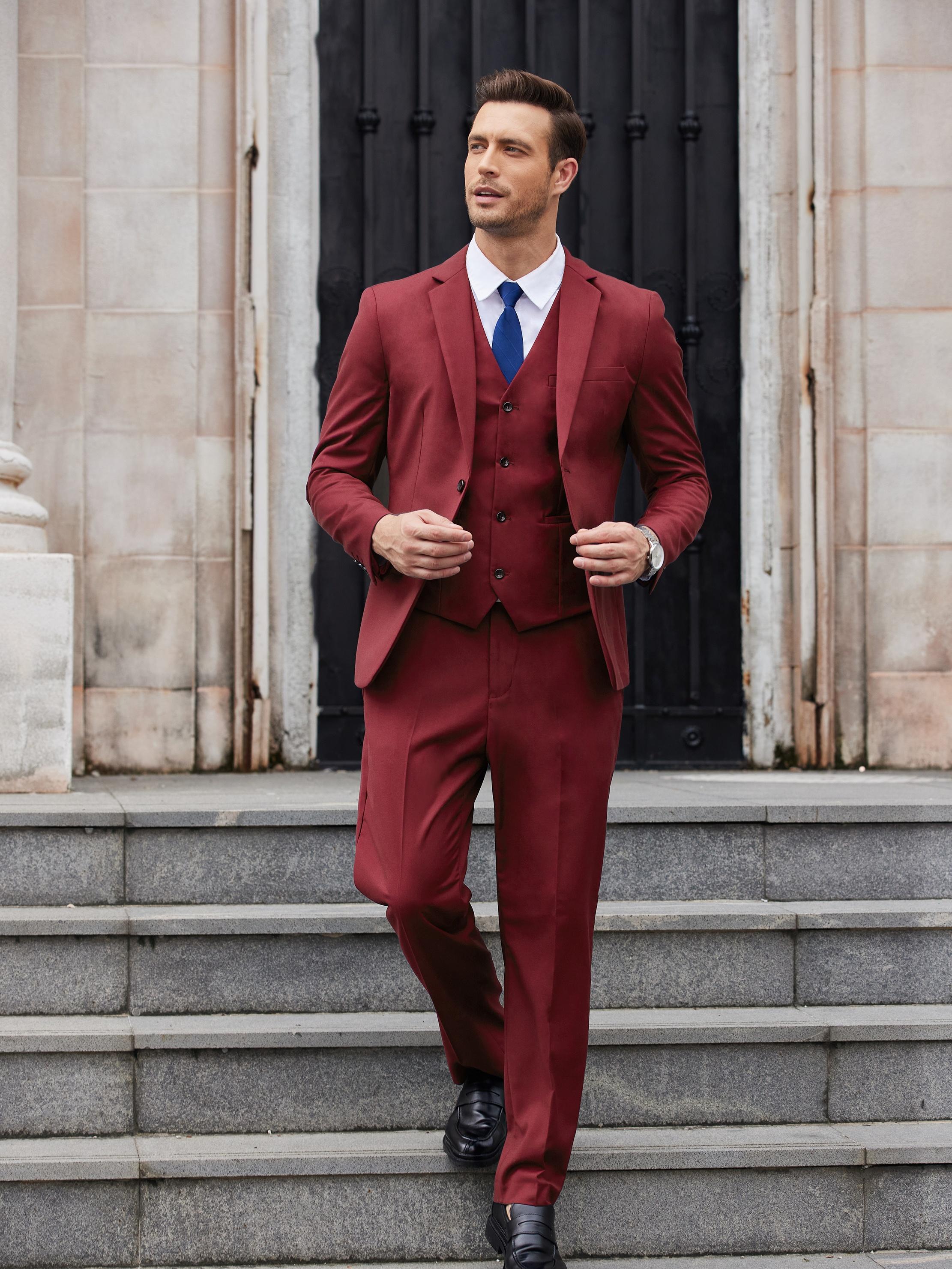 mens suits piece two button suit jacket vest Temu