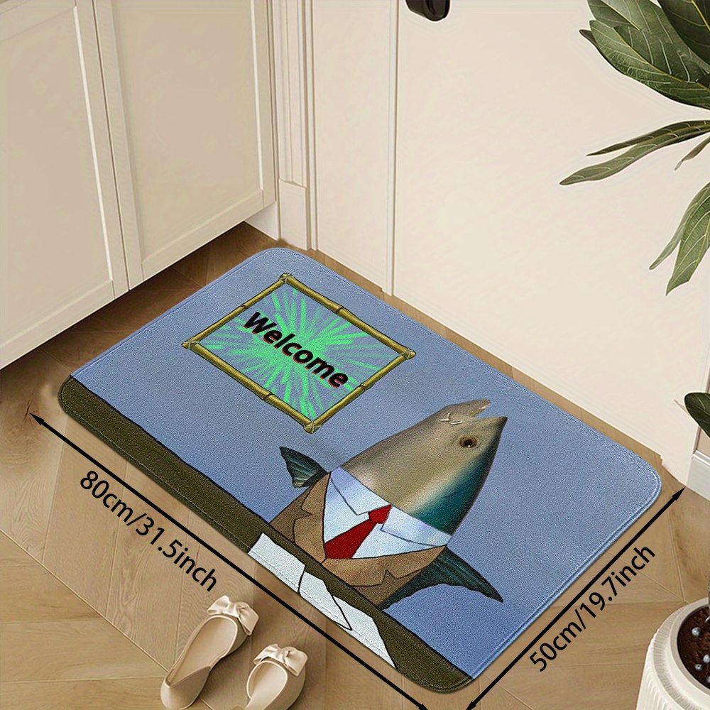 

Funny Shark Doormat: Quick-dry, Microfiber Surface, Memory Foam Cushion - Perfect For Home Decor (60cm/23.62inch)