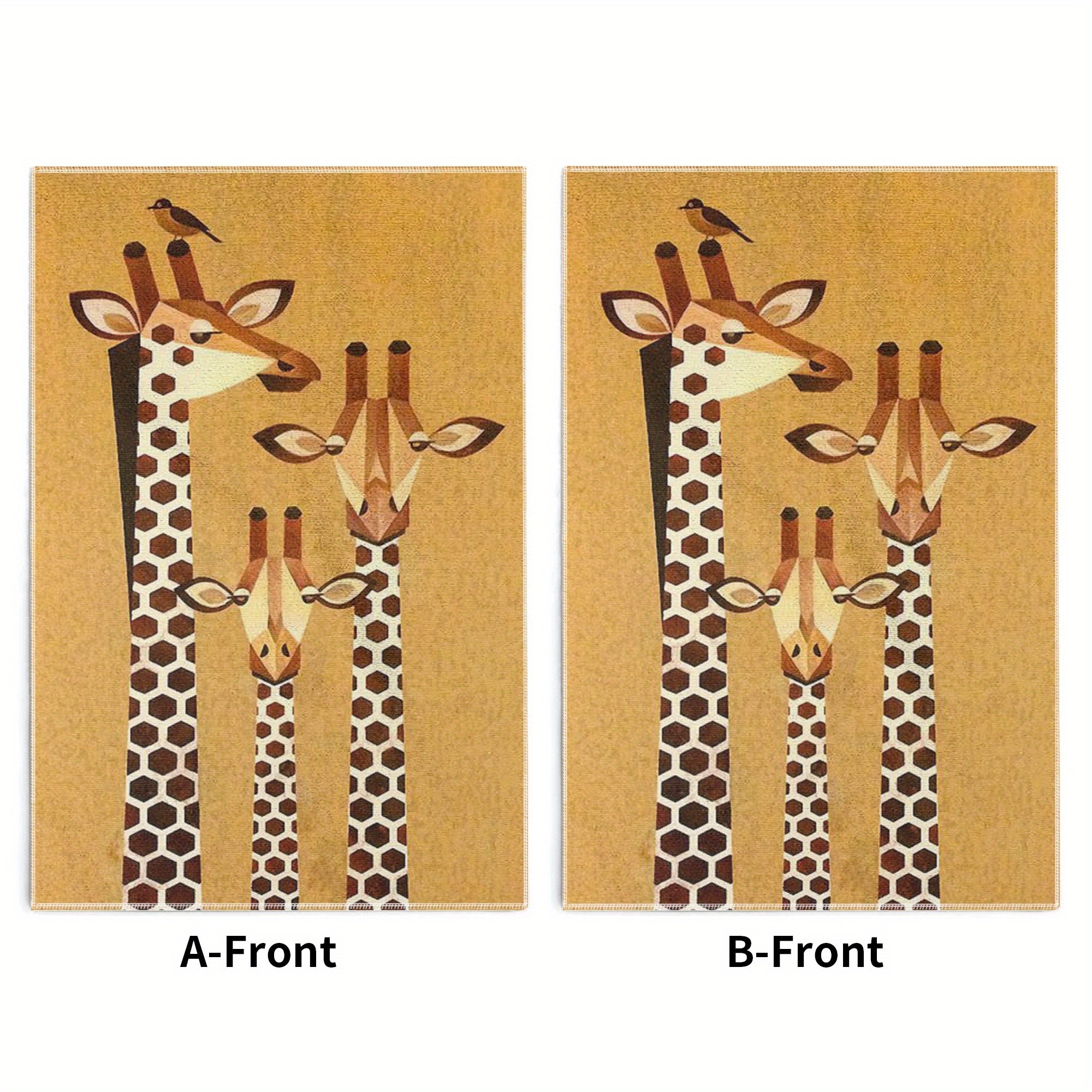 

2-pack Vintage Giraffe-themed Kitchen Towels - Polyester, Patterned, Machine Washable, Oblong Dish Cloths - Woven, High Absorbency Decorative Towels For Drying & Cleaning (18x26 Inches)