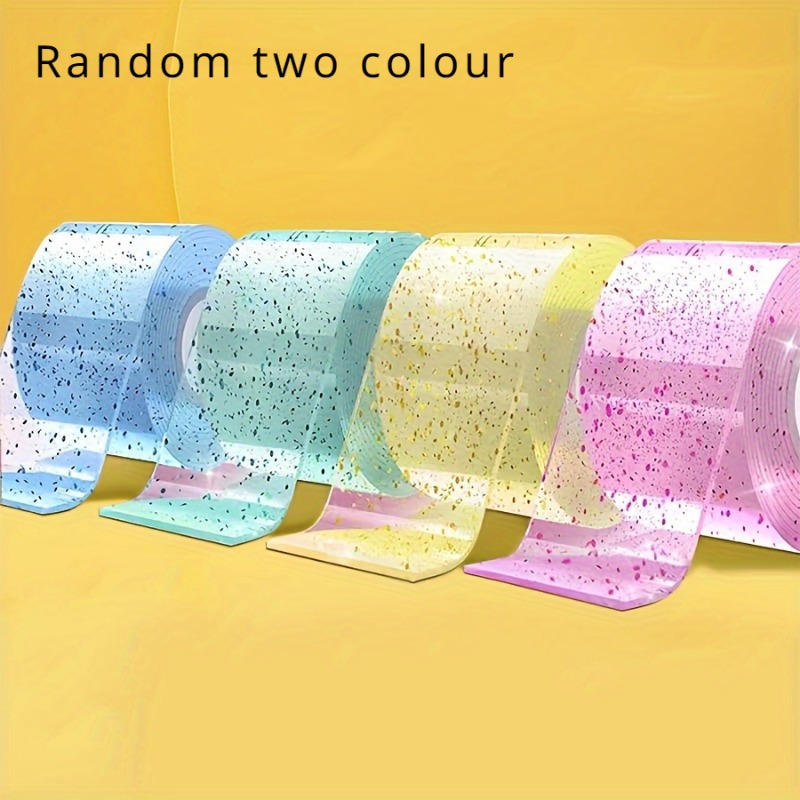 

Vibrant Double-sided Tape - Reusable, Strong Adhesive For Home, Office & Classroom Transparent With Sequins