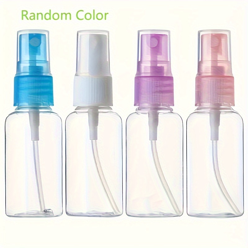 TEMU 4pcs 1.01oz Spray Bottle, Plastic Mini Travel Bottle Set, Portable Refillable Makeup Spray Container For Fragrances, Essential Oils, - Clear Random Colors
