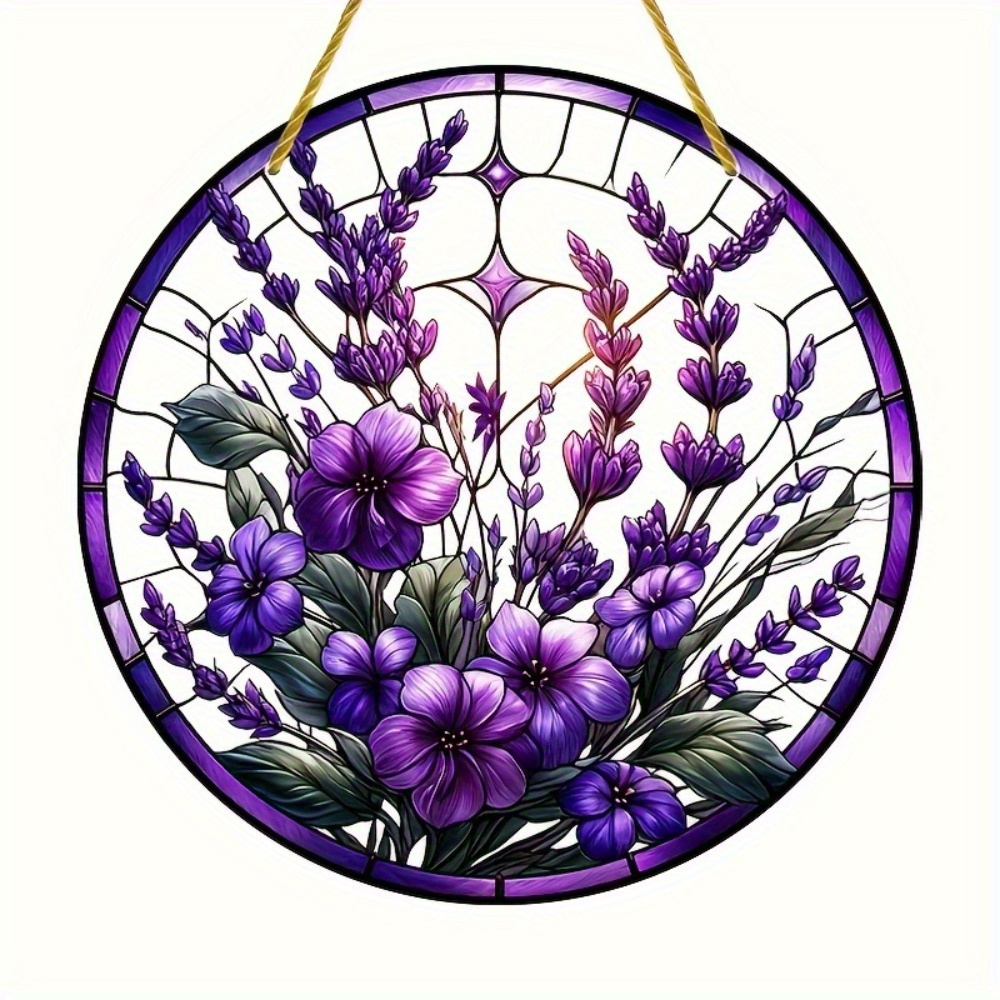 

1 Piece Of Purple Violet And , Glass Window Decoration, Suitable For Porch, Garden And Home - Ideal Gift For Women's Birthdays Or Holidays