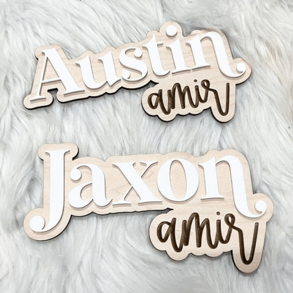 

Custom Name Sign - Personalized Wooden Name Announcement Plaque For Hospital, & Photo Props