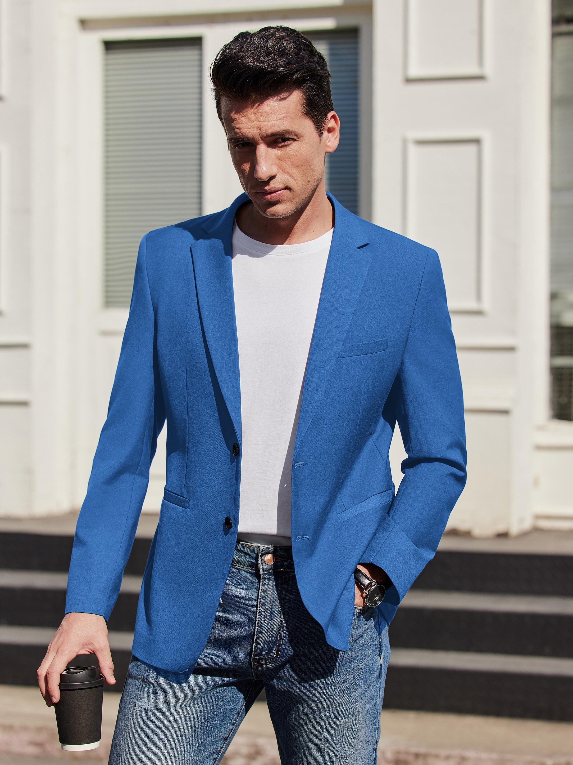 Jeans Buttoning A Sport Coat Jeans Mens Lightweight Blazer Jacket