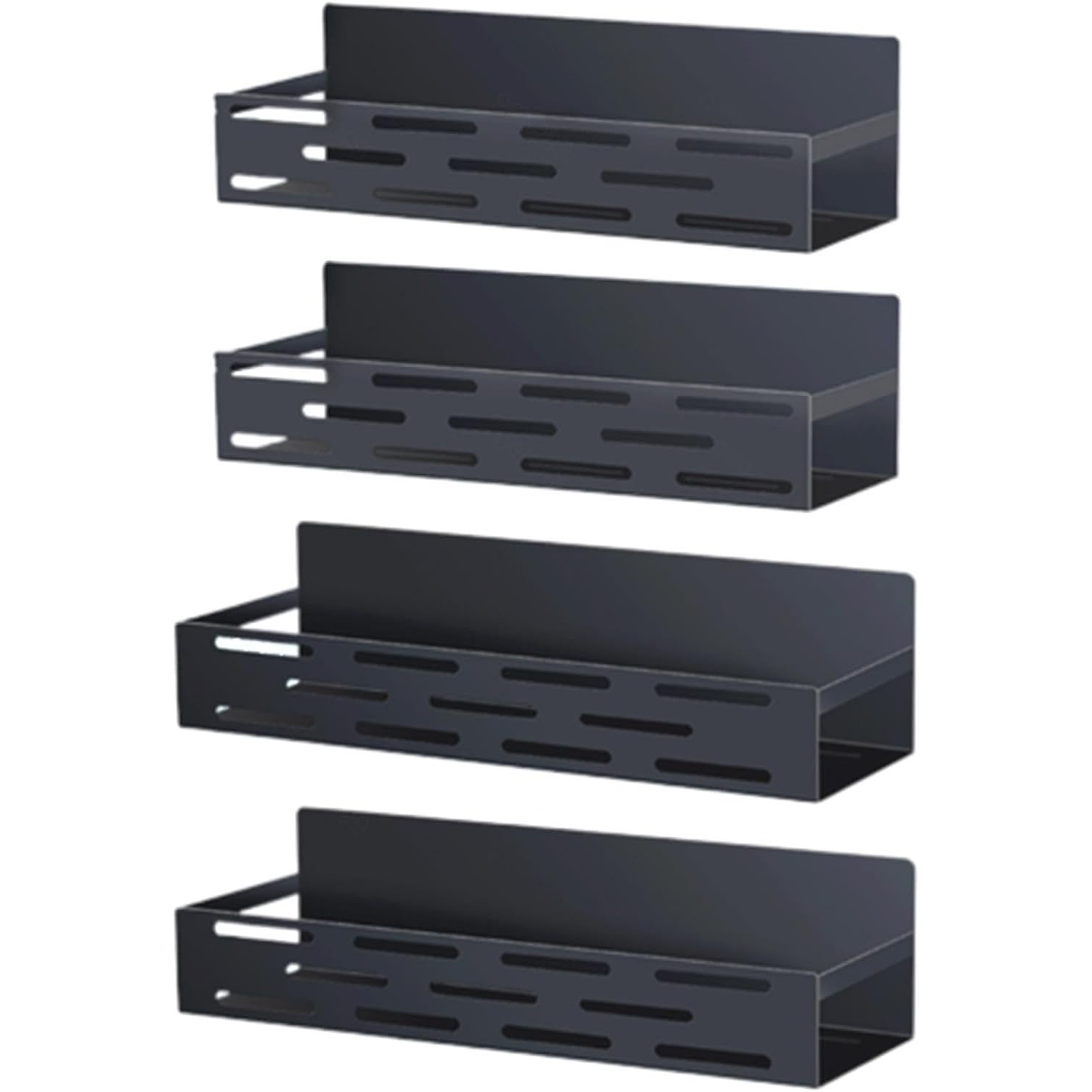 4pcs Magnetic Refrigerator Rack, Non-perforated Metal Shelf, Kitchen Seasoning Storage Rack, Wall-mounted Refrigerator Shelf