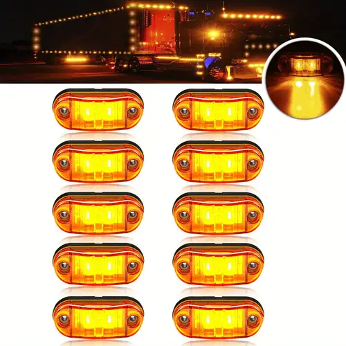 Biqing Luce Laterale Da Camion Rotonda, 3/4" Led Indicatori Laterali LED Fanali Posizione 12V/24V Impermeabile Universale Per Camion Caravan Camper Rimorchio Bus (Bianco-10x - Foto 6