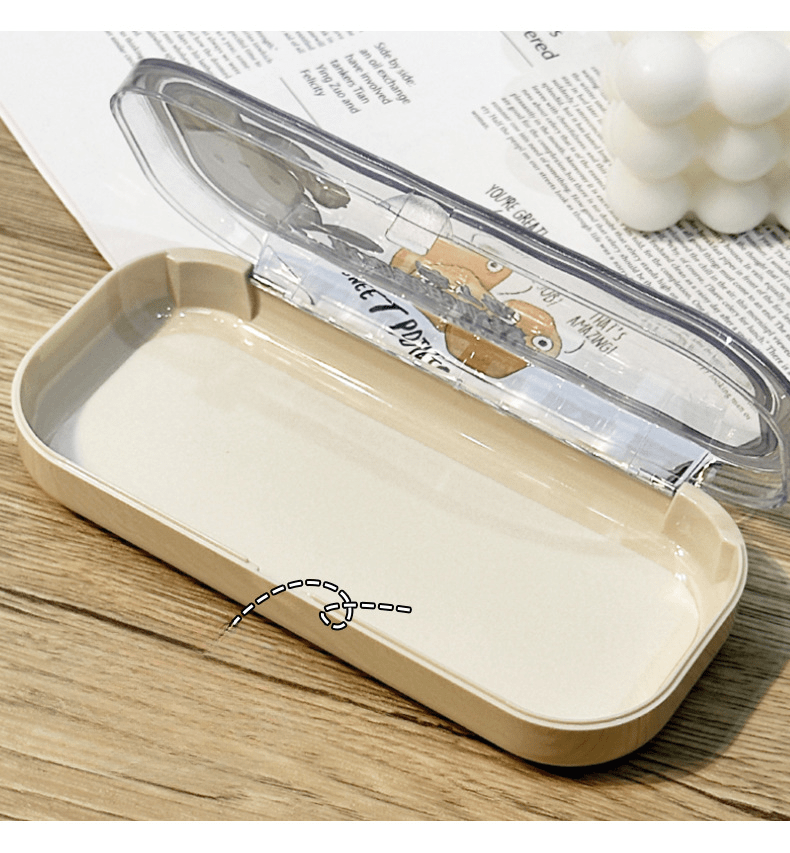   semi hard portable eyeglass case   cartoon clear glasses storage box cute versatile sunglass holder details 1