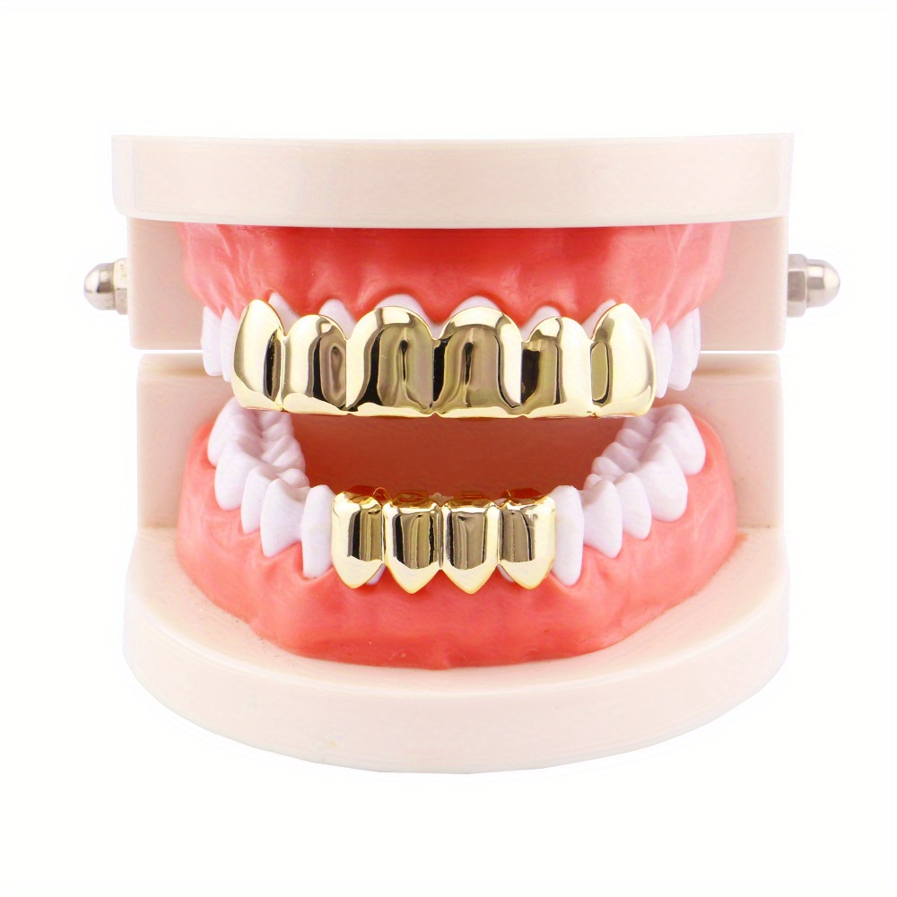 

Copper Gold- , Bottom 4, Hip-hop Suitable For Men And Women Halloween Accessories, Dentures