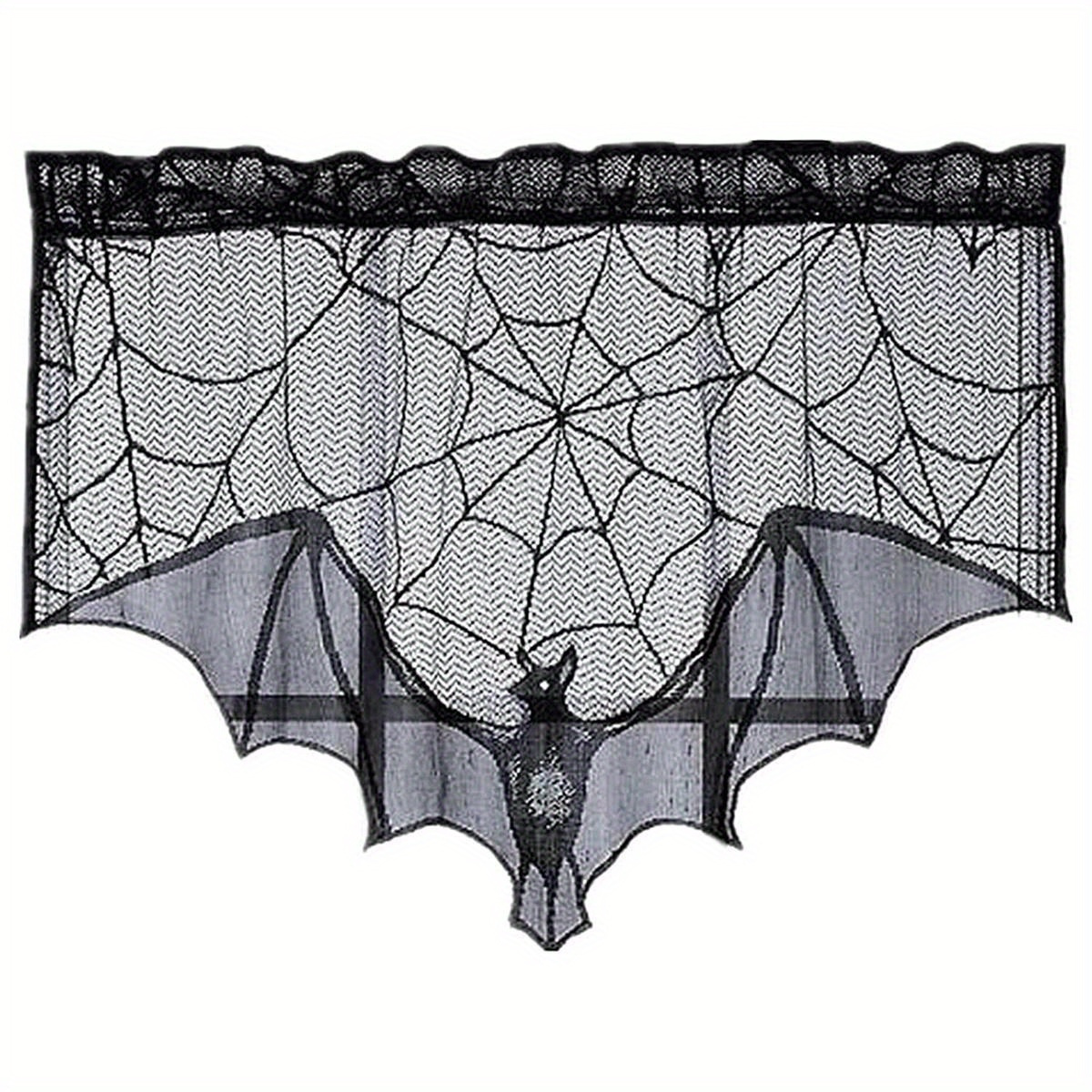 

1pc Halloween Bat Curtain, Spider Web Curtain Decor For Halloween Decoration, 23*36inch