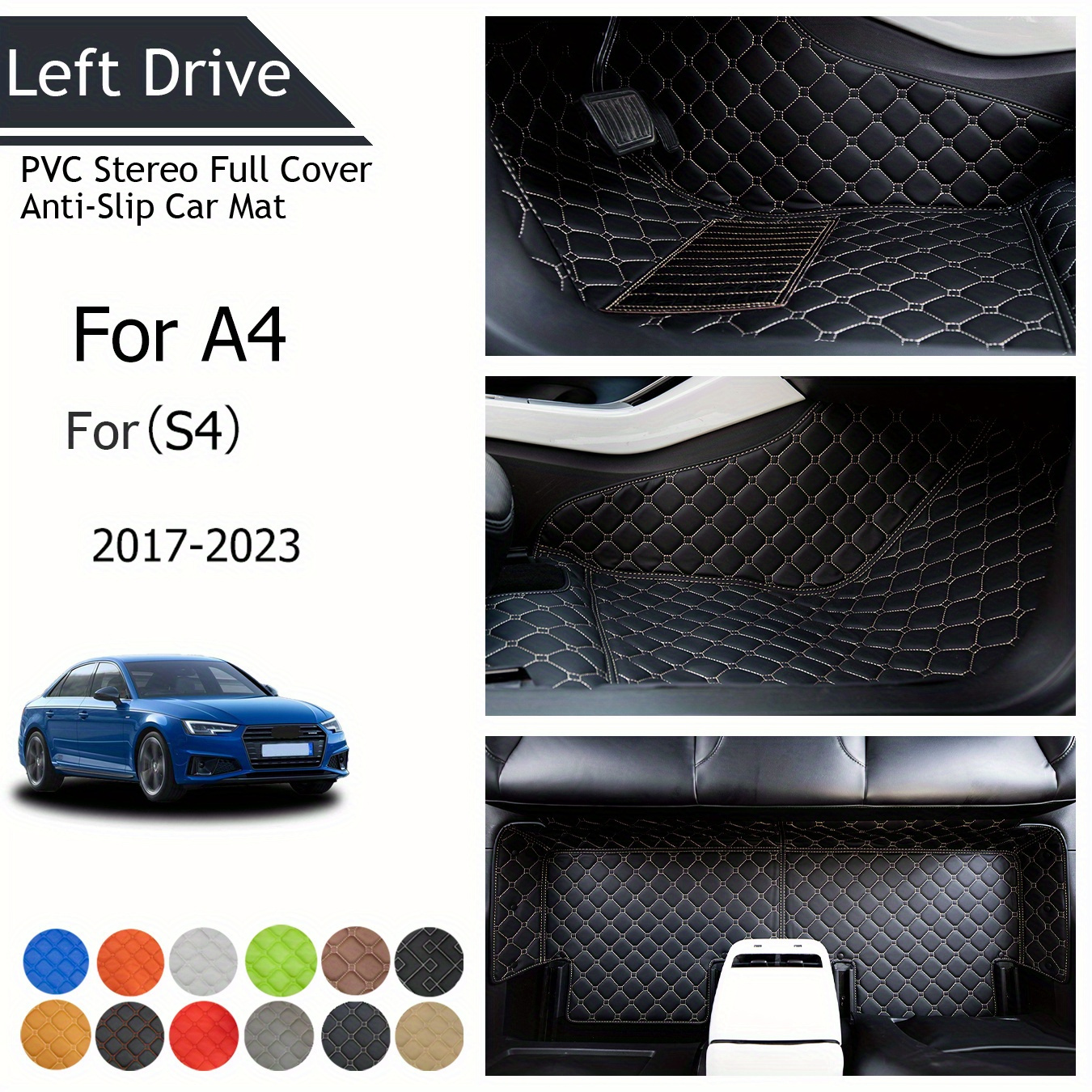 Tegart Luxury Pvc Leather Floor Mats A4/s4 - Temu