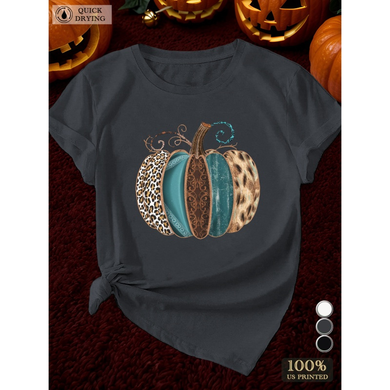 

Pumpkin Leopard Print Women's T-shirt