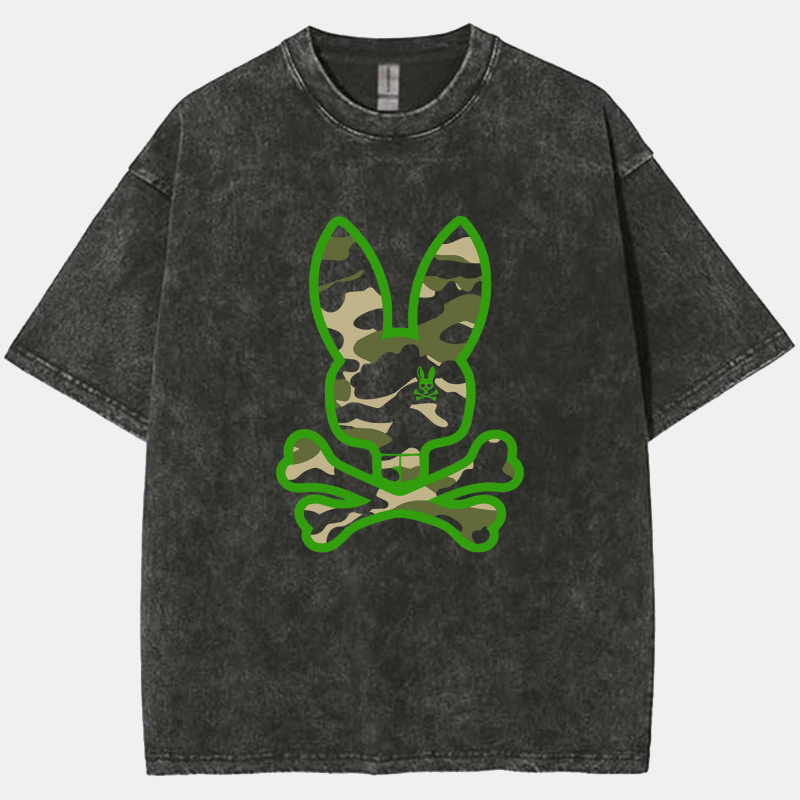 

Rabbit Print Men's Cotton T-shirt, Stylish Soft Comfy Summer Tee