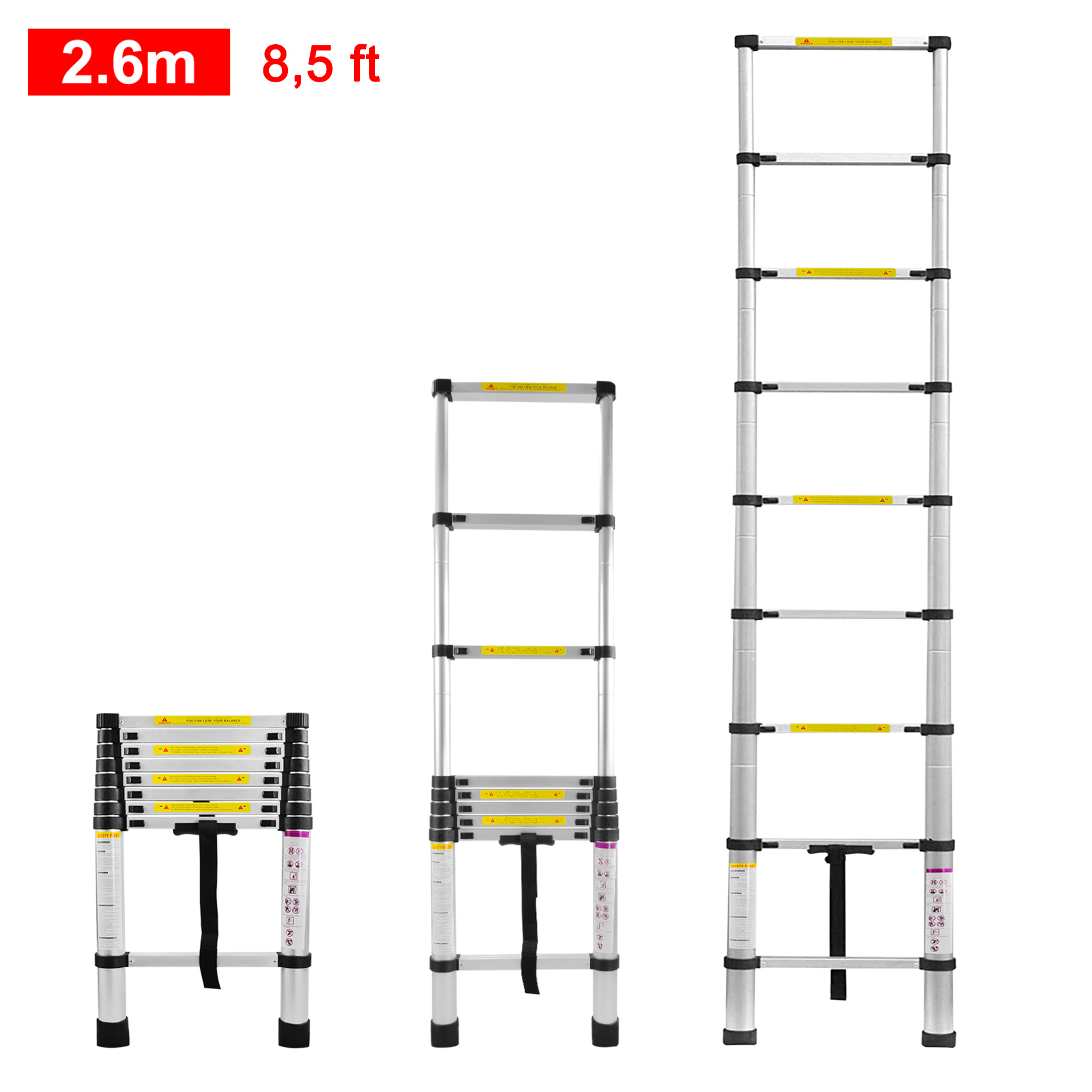 TEMU Telescopic Ladder Multifunctional Ladder Extension Ladder Ladder Multi- Ladder Telescopic Ladder Silver