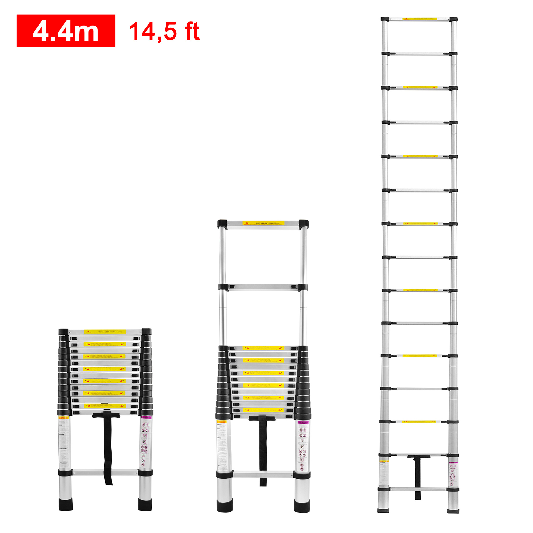 TEMU Telescopic Ladder Multifunctional Ladder Extension Ladder Ladder Multi- Ladder Telescopic Ladder Silver