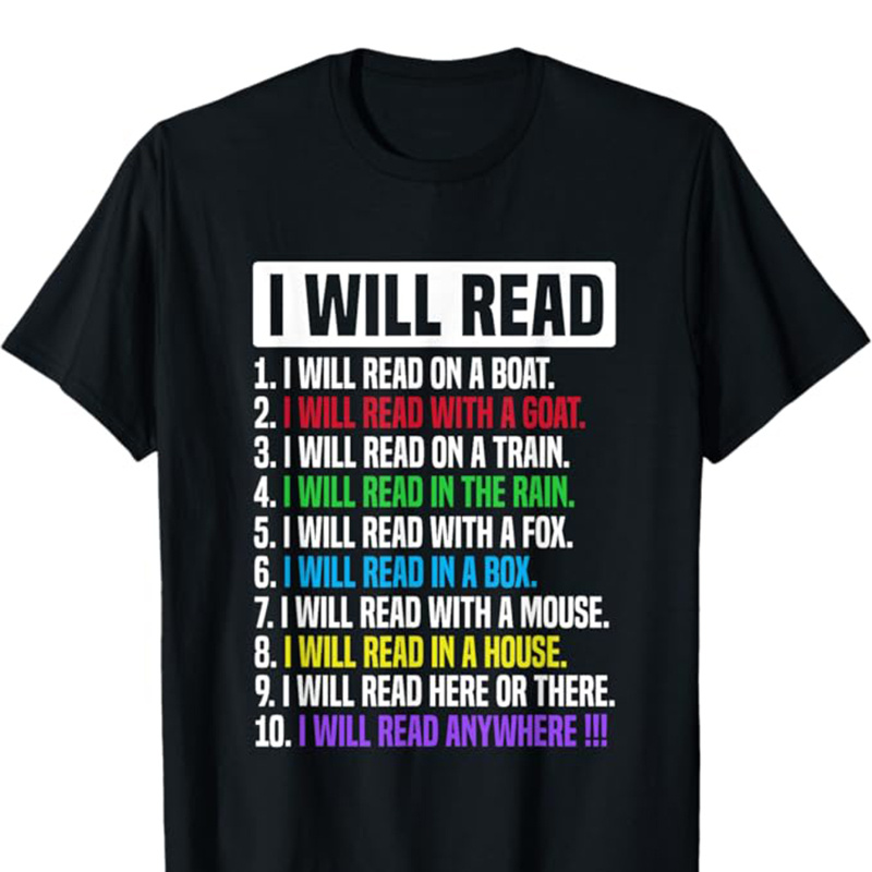 

Read Books Print Men's Cotton T-shirt, Graphic Tee Men's Outdoor Clothes, Casual Short Sleeve Crew Neck T-shirt