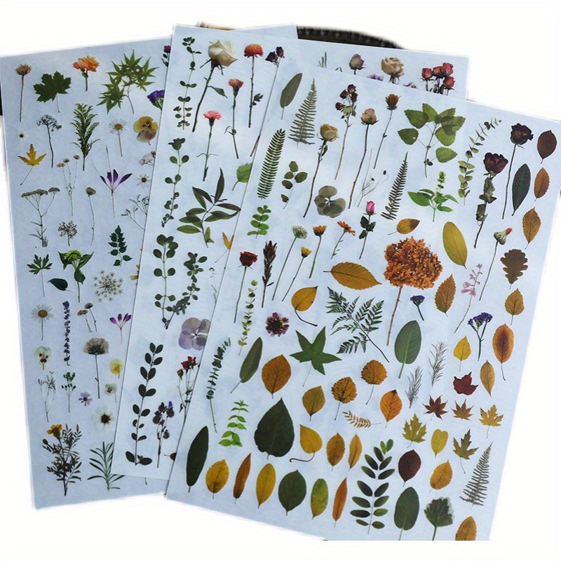 3pcs Pressure-sensitive Plant Transfer Stickers, -off Rub-on Fabric Decals For Diy Crafts & Supplies