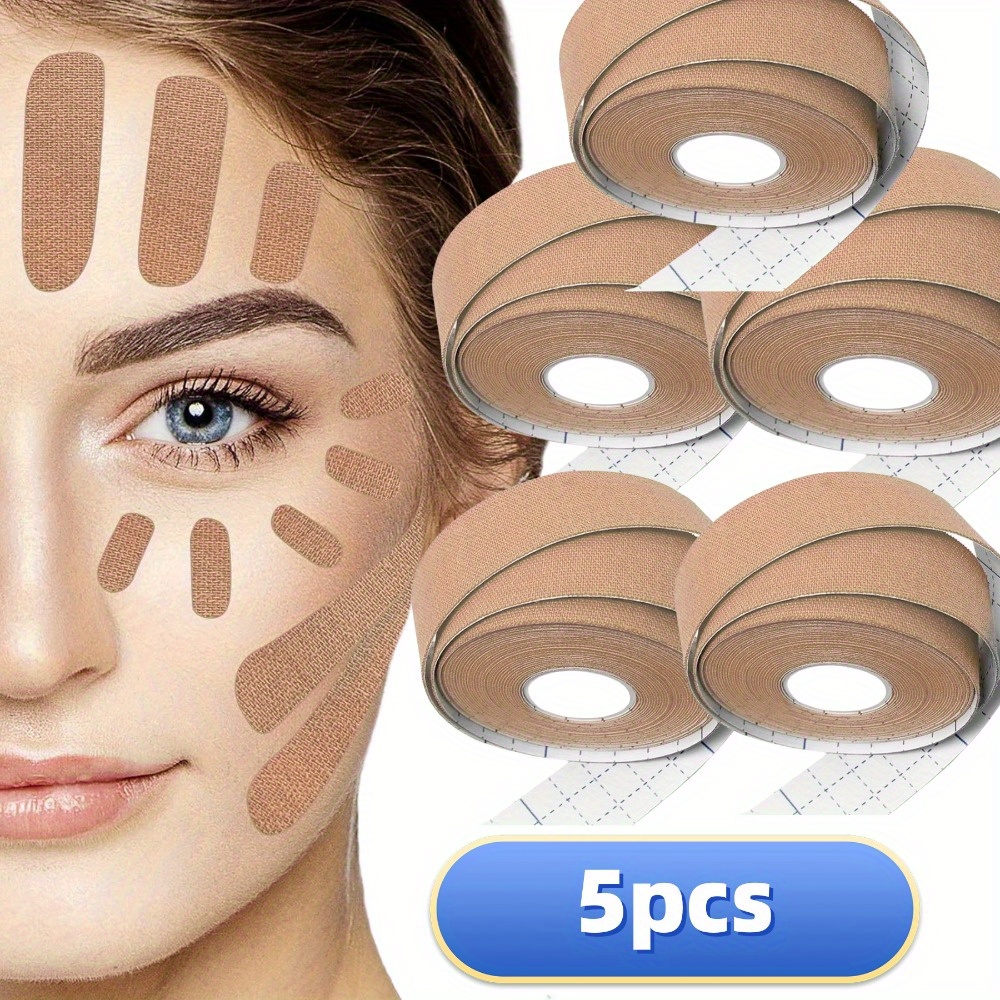 

5pcs Facial Lift Tape Patches - High ,hypoallergenic & For Eyes, Forehead, Nose & Lip Lines