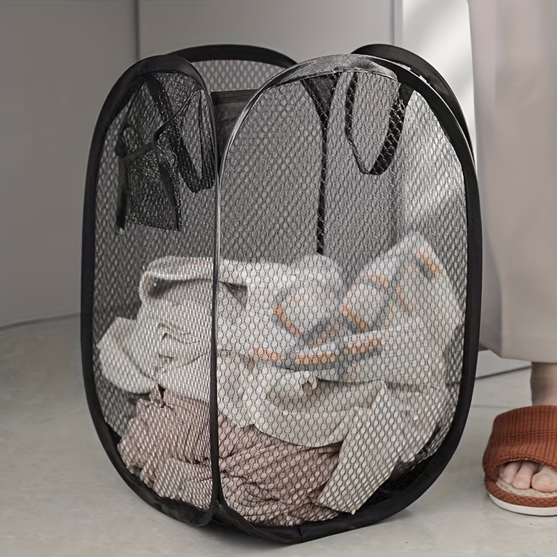 

Large Capacity Collapsible Mesh Laundry Basket – Fabric Clothes And Toy Storage Hamper With Reinforced Handles, Portable And Breathable Organizer For Home, Dorm Use