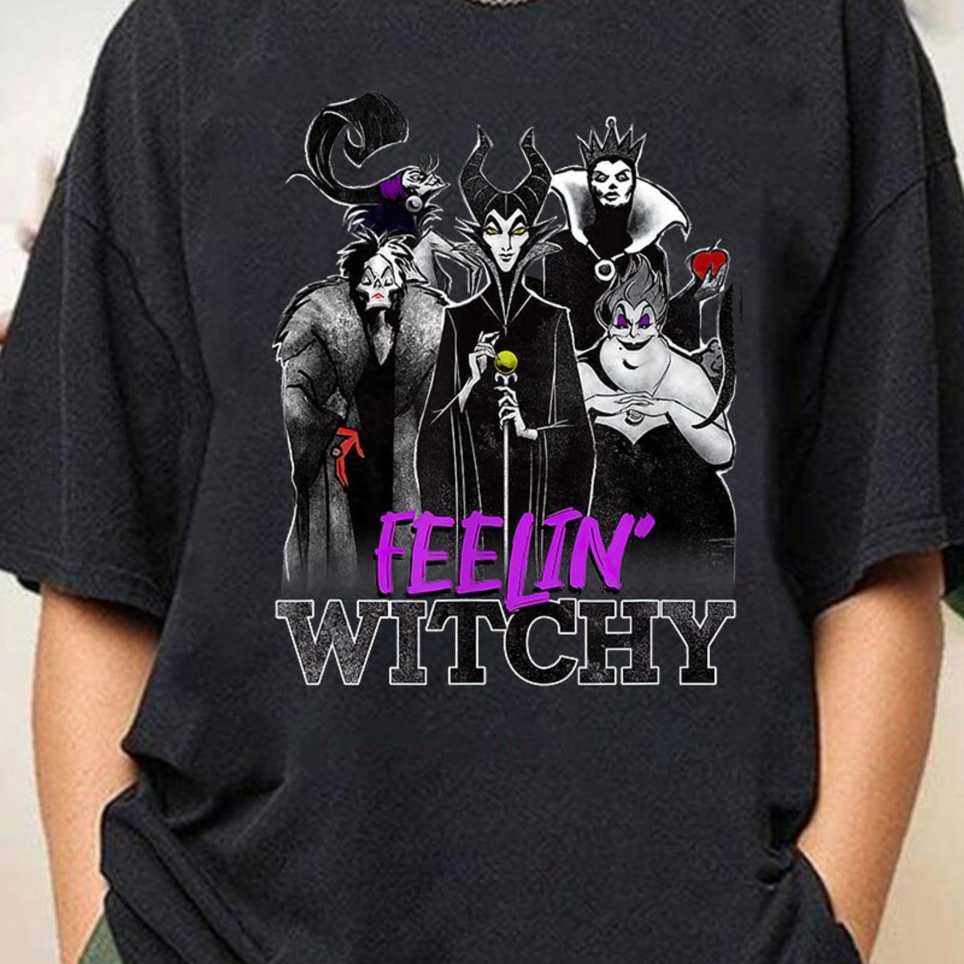 

Women's Cotton Printed T-shirt With ' Witchy Group