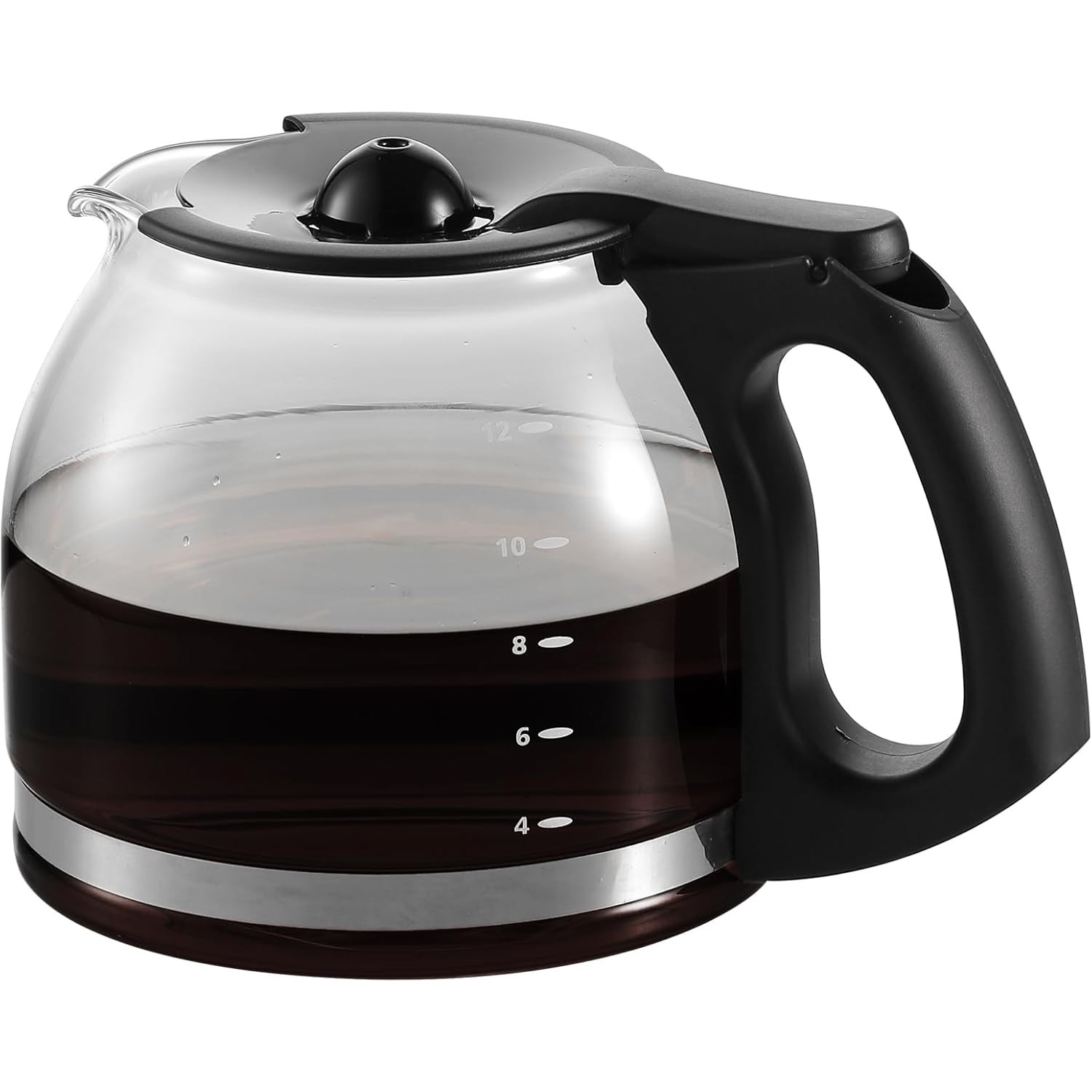 

12-cup Replacement Coffee Carafe For Makers, Compatible With Part# Pld12 And Pld12-rb Series, Featuring A Black Handle