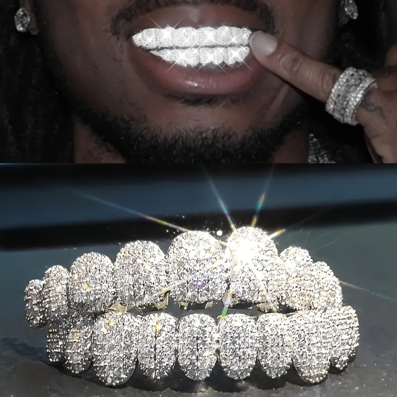 

2pcs/ Set Zirconia 20 Tooth Rapper Jewelry