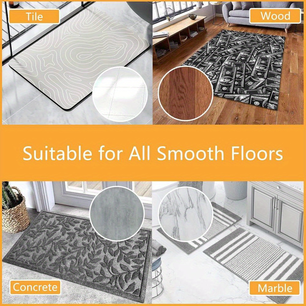 4 24 48pcs anti curling rug grippers reusable carpet tape self   corners edges gripper pads kitchen bathroom carpet floor mat fixed stickers home supplies details 2