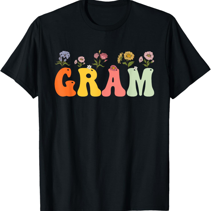 

Gram Wildflower Women Pregnancy Announcement T-shirt