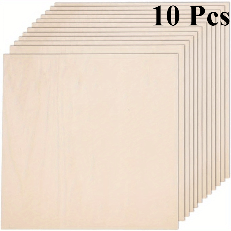 

10 Pcs Basswood Sheets For Crafts - 12 X 12 X 1/8 Inch - 3mm Thick Plywood Sheets With Smooth Surfaces: Perfect For Laser Cutting, Wood Burning, Architectural Models, And Staining