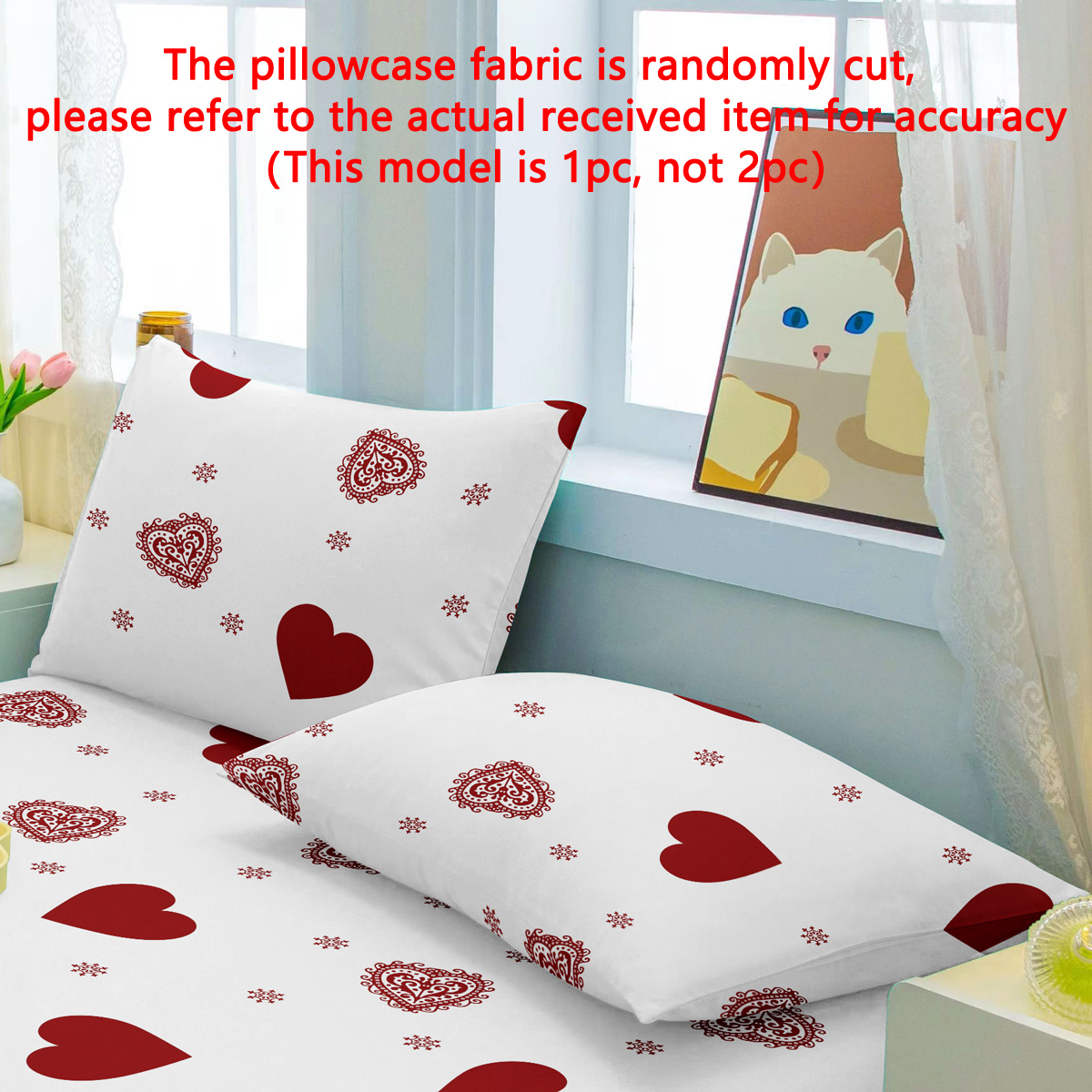 

1pc Simple Geometric White Pattern Print Fleece Pillowcase, Soft Pillowcase With Pocket Closure For Bedroom, Bedding