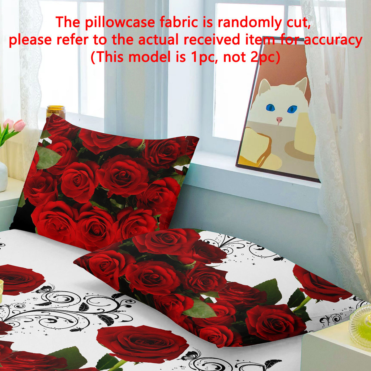 

Soft Brushed Pillowcase With Elegant Design - Print, Envelope Closure For Bedroom Comfort, Machine Washable