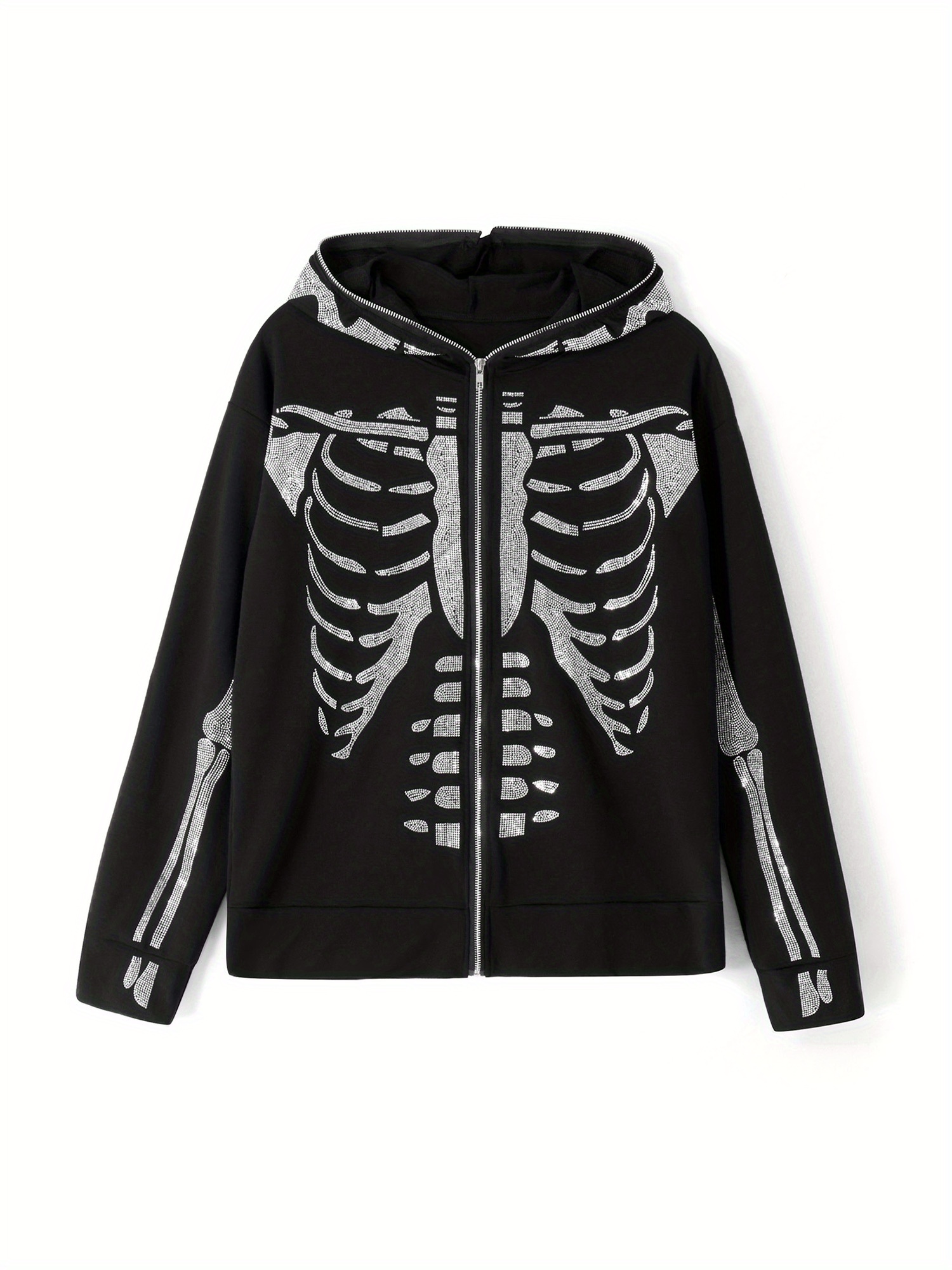 black zip hoodie sold on Temu United States