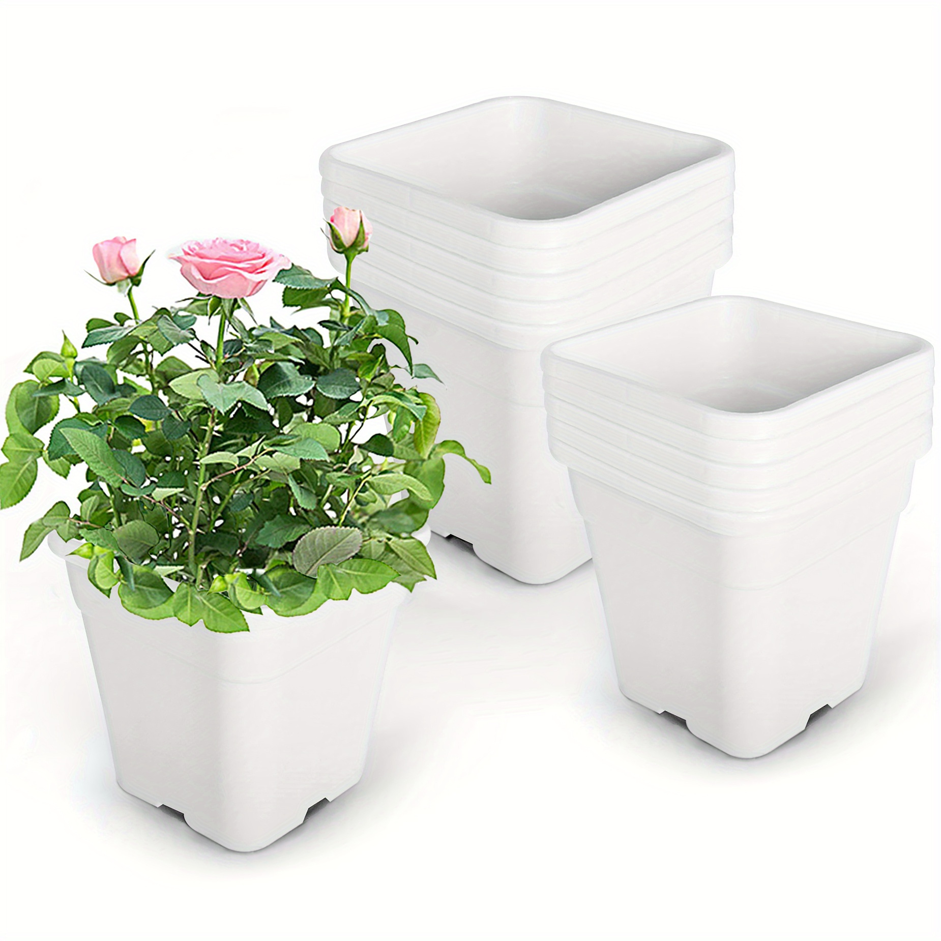 10 pcs 3 gallon square nursery pots flexible plastic pots - Temu