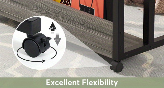 Height Adjustable Mobile Laptop Table Small Standing Desk Rolling Computer Cart with Keyboard Tray on Wheels for Home Office, Portable Desk for Sofa and Bed,
