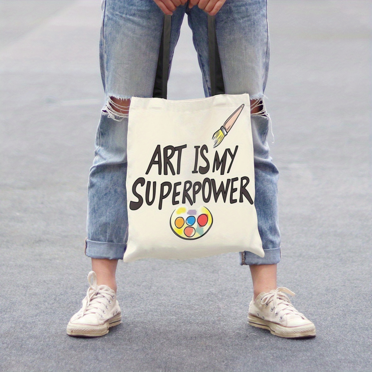 

Art Is My " Reusable Tote Bag - Perfect Gift For Art Students & Painting Enthusiasts, Polyester, Ideal For Shopping & Vacation, 13.77x15.74 Inches