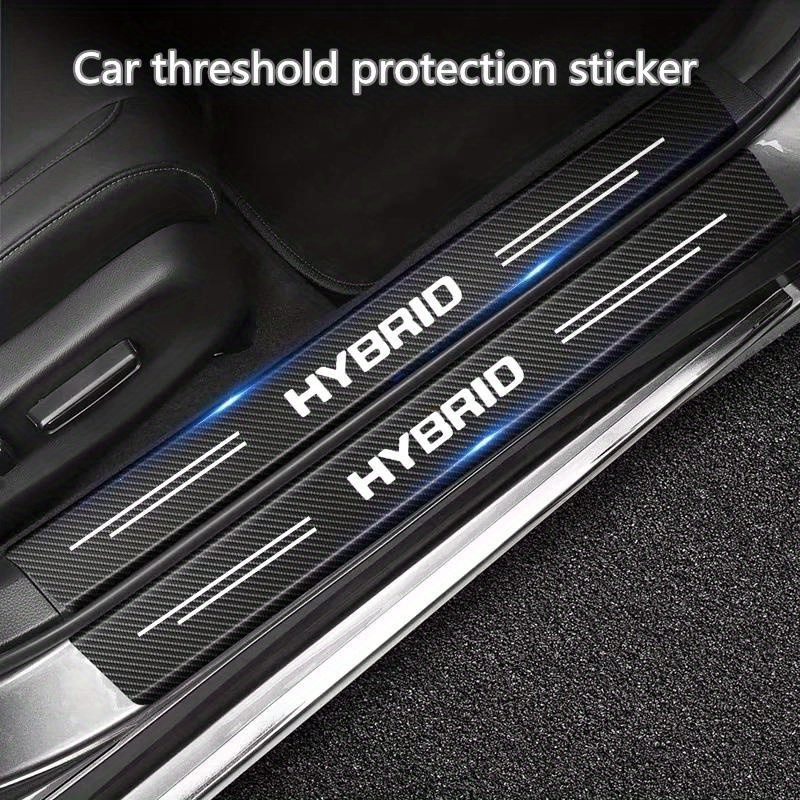 

60x7cm Carbon Fiber Car Door Protective Sticker For Hybrid Drive For Toyota Prius Camry Rav4 Yaris Crown For