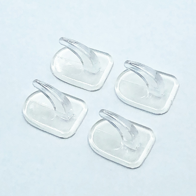 

10pcs Clear Acrylic Hooks - Strong, No-damage Wall Mount For Storage, Utility Hooks