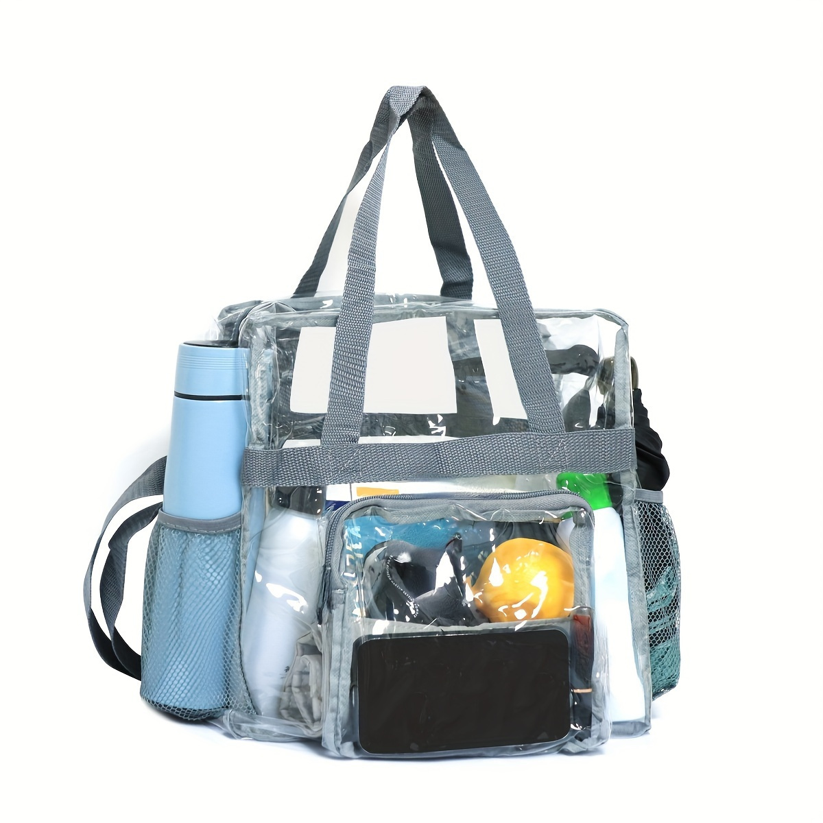 

Clear Pvc Tote Bag With Adjustable Strap - Large Capacity, Waterproof Shoulder Handbag For & Stadium Events