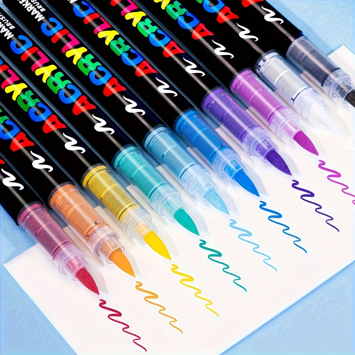 acrylic paint pens soft brush tip acrylic paint markers color acrylic markers ideal for canvas rock painting glass ceramic fabric painting diy crafts halloween christmas gift details 2