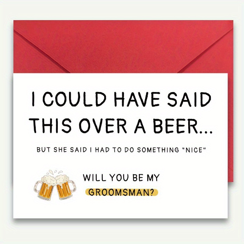 TEMU 1pc Greeting Card + Envelope, Proposal Card, "please For Man," Request To For Man, Best For Man Gift, Celebration