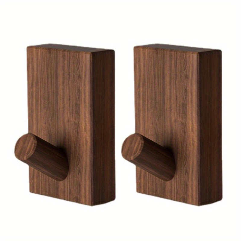 2pcs - Wood - , No-drill For Clothes, & Kitchenware Storage - /